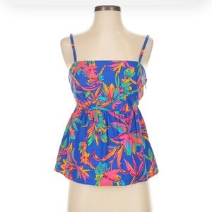 J. Crew Factory Vibrant Blue Floral Tank Top